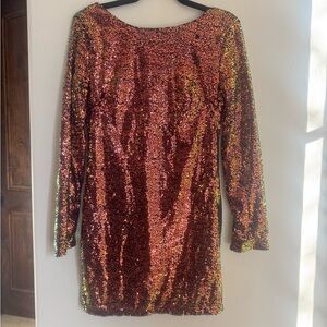 Charlotte Russe Sequin Mini Dress Metallic Party Cocktail Night Out Y2K Glam M